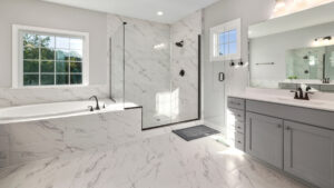 modern master bathroom