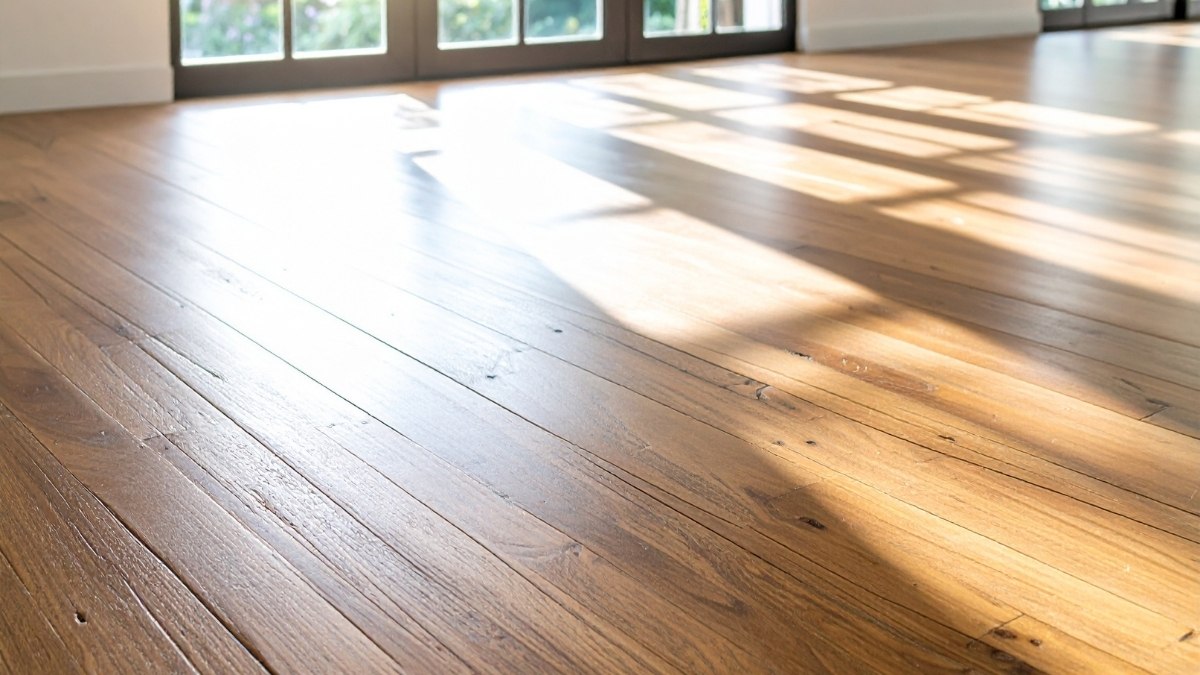 polished hardwood plank floor